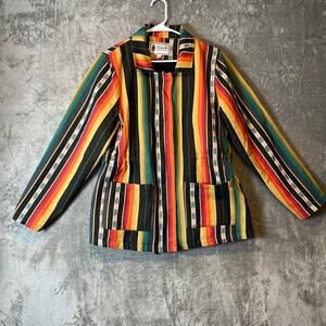 Outback Trading Company Sz L Maddox Southwest Serape Cotton Zip Snap Jacket